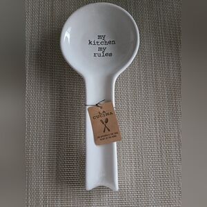 NWT La Cucina Large Ceramic 11.5" Spoon Rest-Home Sweet Home